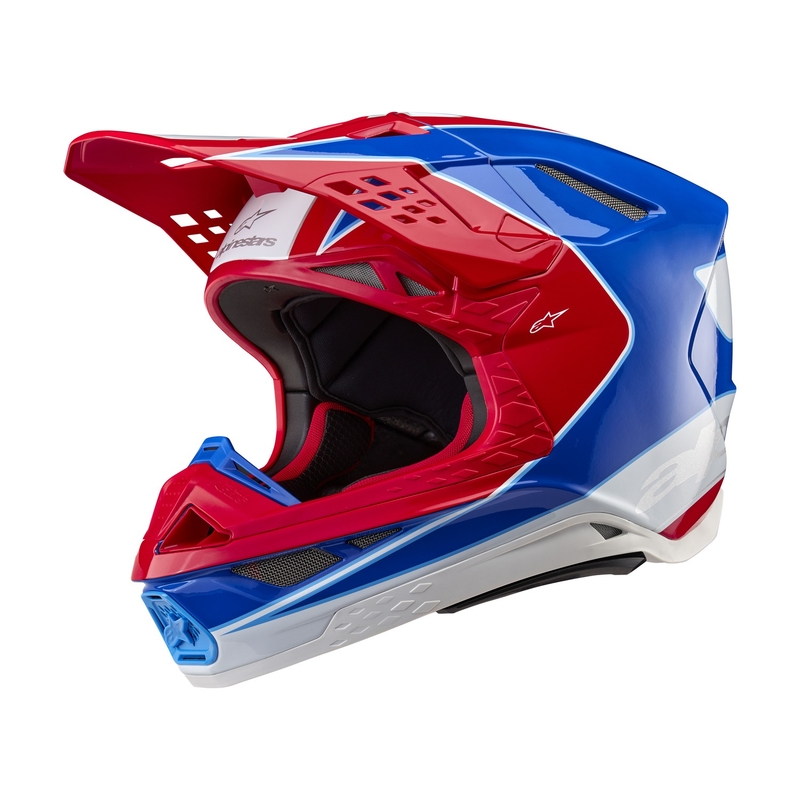 Alpinestars Supertech S-M10 Aeon fluo rød-blå motocrosshjelm