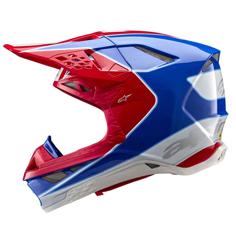 Alpinestars Supertech S-M10 Aeon fluo rød-blå motocrosshjelm