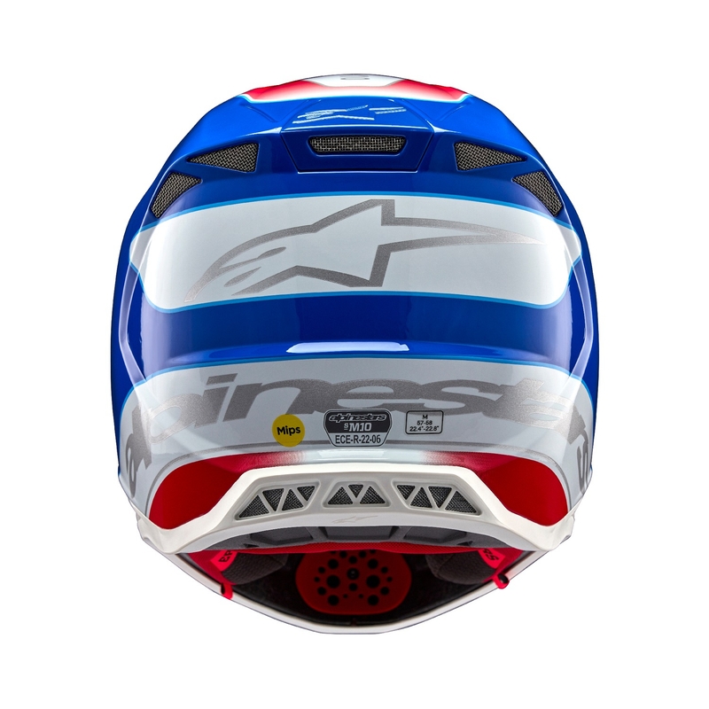 Alpinestars Supertech S-M10 Aeon fluo rød-blå motocrosshjelm