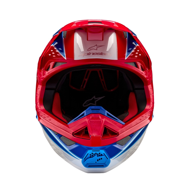 Alpinestars Supertech S-M10 Aeon fluo rød-blå motocrosshjelm