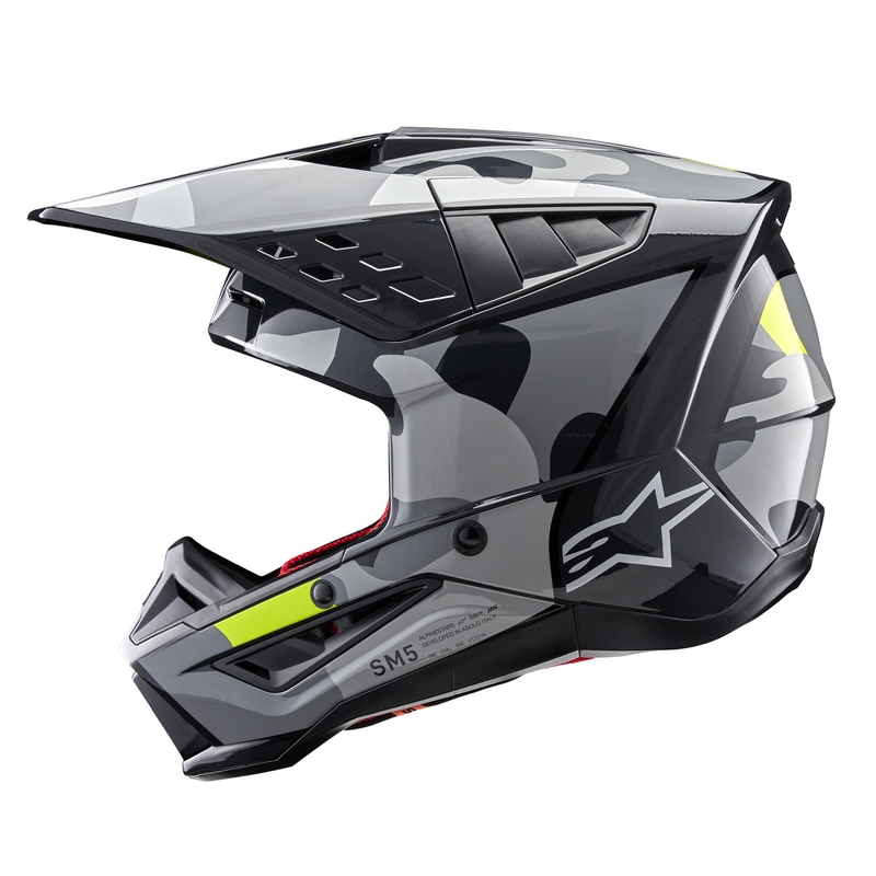 Alpinestars S-M5 Rover 2 motocrosshjelm mørkegrå-fluogul