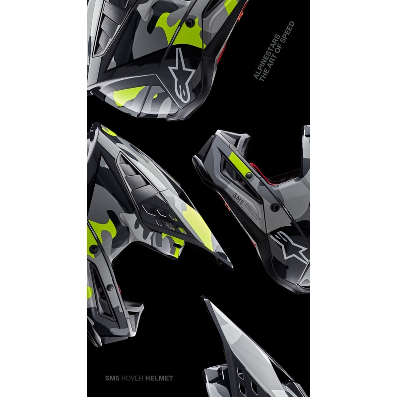 Alpinestars S-M5 Rover 2 motocrosshjelm mørkegrå-fluogul