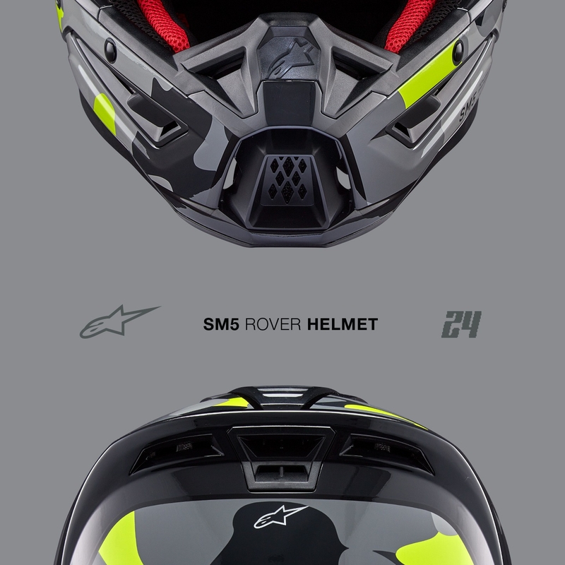 Alpinestars S-M5 Rover 2 motocrosshjelm mørkegrå-fluogul