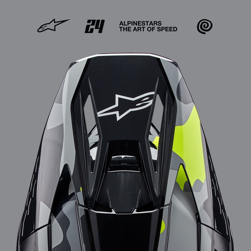 Alpinestars S-M5 Rover 2 motocrosshjelm mørkegrå-fluogul