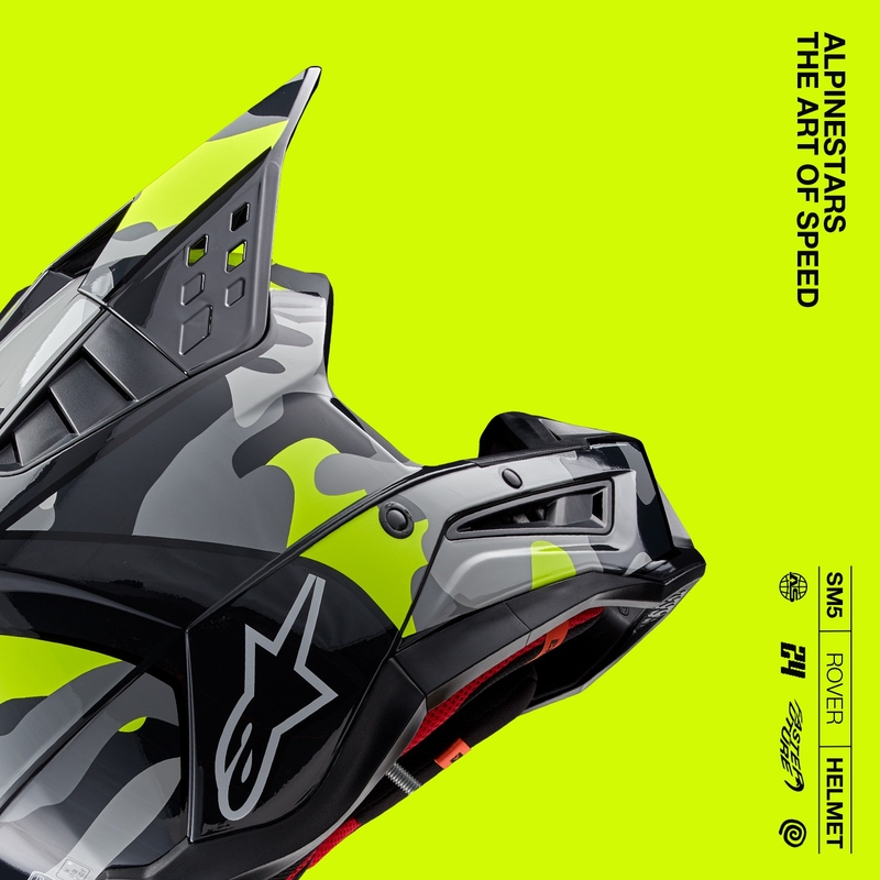 Alpinestars S-M5 Rover 2 motocrosshjelm mørkegrå-fluogul