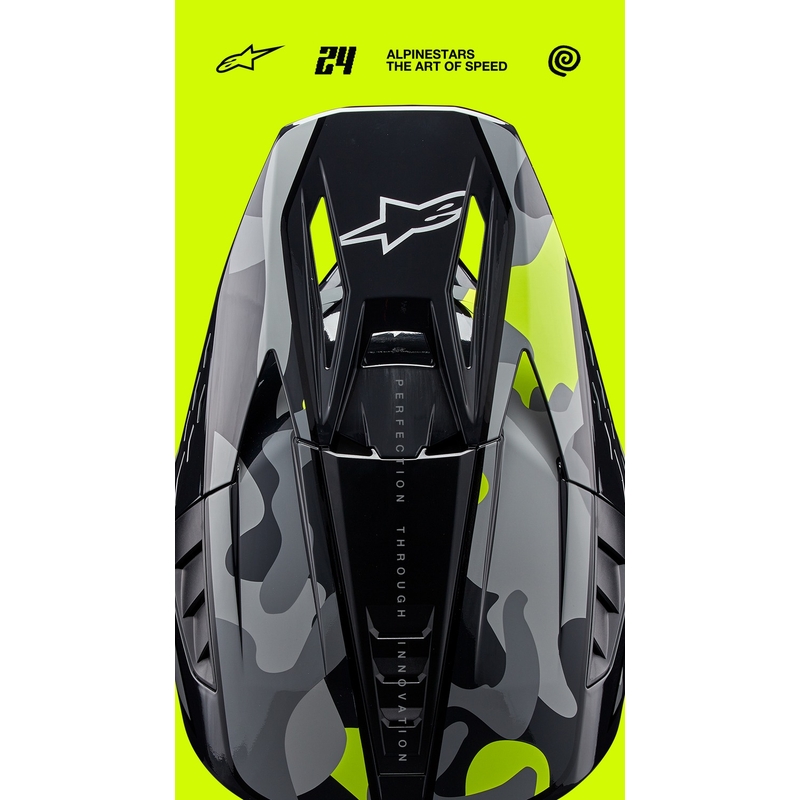 Alpinestars S-M5 Rover 2 motocrosshjelm mørkegrå-fluogul