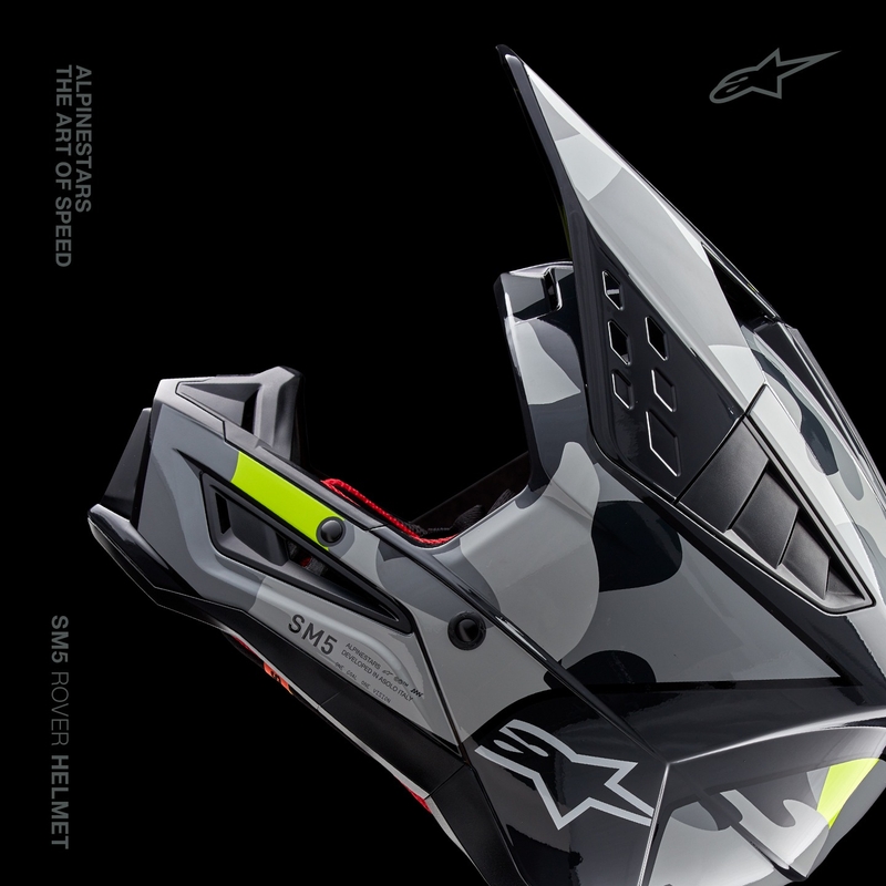Alpinestars S-M5 Rover 2 motocrosshjelm mørkegrå-fluogul