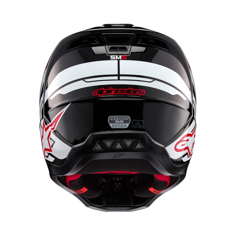 Alpinestars S-M5 Action 2 Black-White-Fluo Red motocrosshjelm