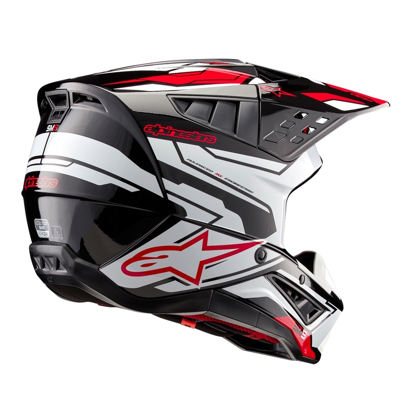 Alpinestars S-M5 Action 2 Black-White-Fluo Red motocrosshjelm