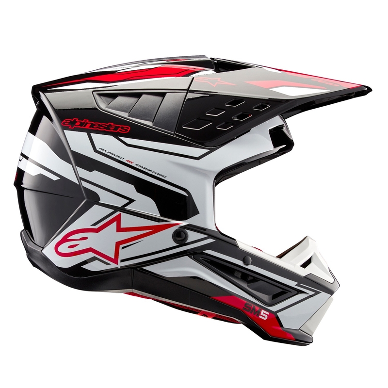 Alpinestars S-M5 Action 2 Black-White-Fluo Red motocrosshjelm