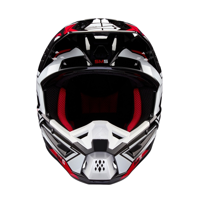 Alpinestars S-M5 Action 2 Black-White-Fluo Red motocrosshjelm