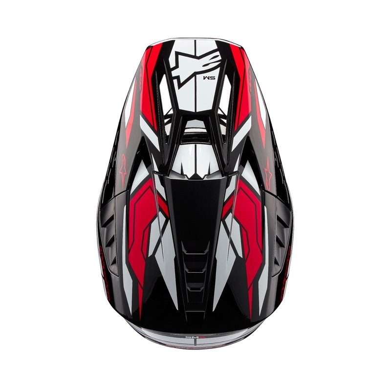 Alpinestars S-M5 Action 2 Black-White-Fluo Red motocrosshjelm