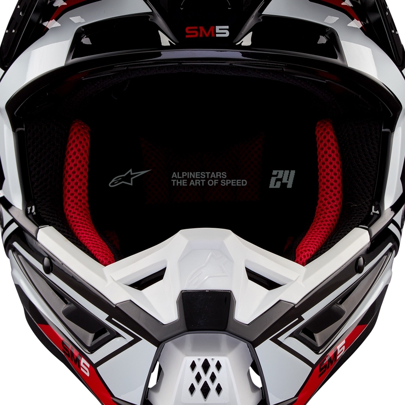 Alpinestars S-M5 Action 2 Black-White-Fluo Red motocrosshjelm