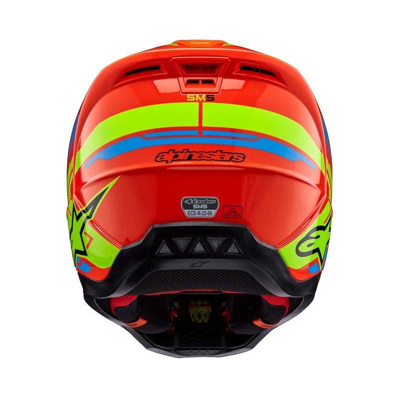 Alpinestars S-M5 Action 2 fluo-orange-lyseblå-fluo-gul motocrosshjelm