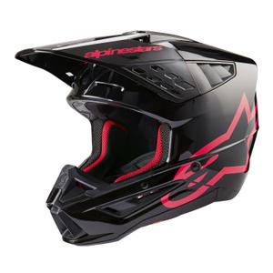Alpinestars S-M5 Corp motocrosshjelm sort og pink