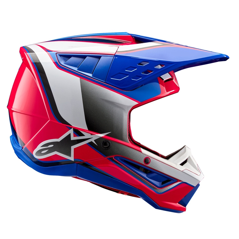 Alpinestars S-M5 Sail Motocross-hjelm hvid-rosa-blå