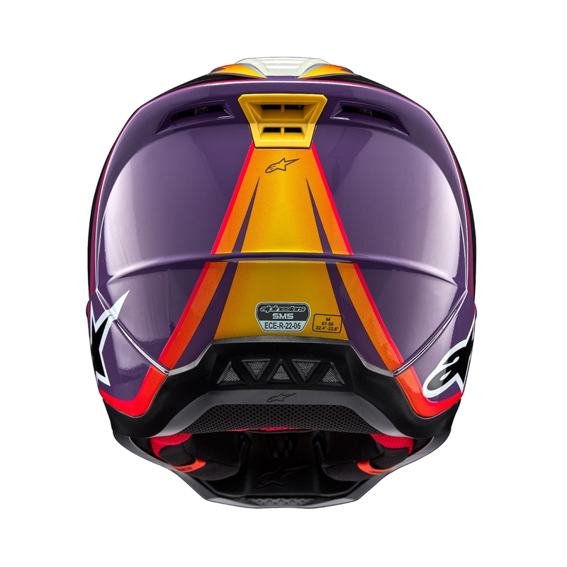 Alpinestars S-M5 Sail motocrosshjelm lilla-sort-sølv