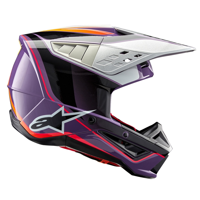 Alpinestars S-M5 Sail motocrosshjelm lilla-sort-sølv