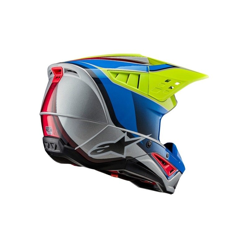 Alpinestars S-M5 Sail fluogul-blå-sølv motocrosshjelm