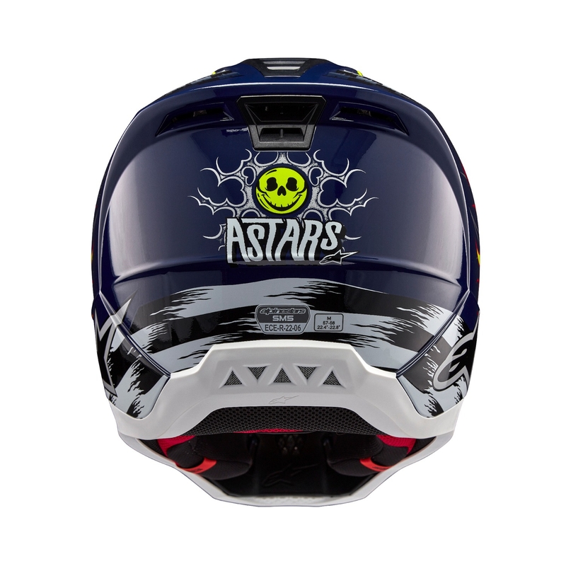 Alpinestars S-M5 Rash motocrosshjelm blå-fluogul