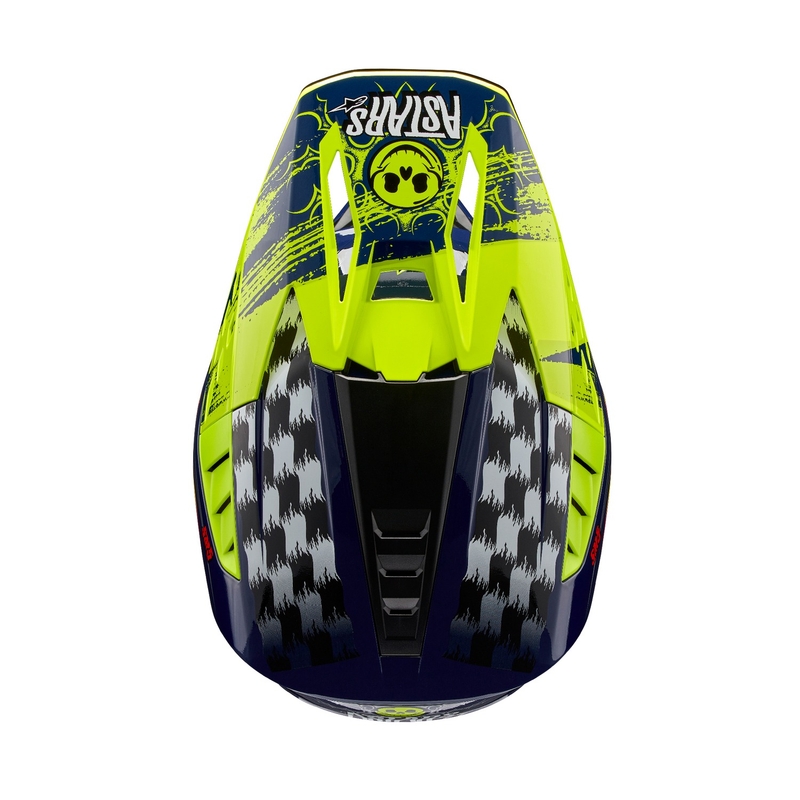 Alpinestars S-M5 Rash motocrosshjelm blå-fluogul