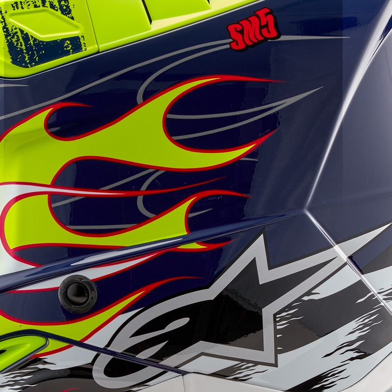 Alpinestars S-M5 Rash motocrosshjelm blå-fluogul
