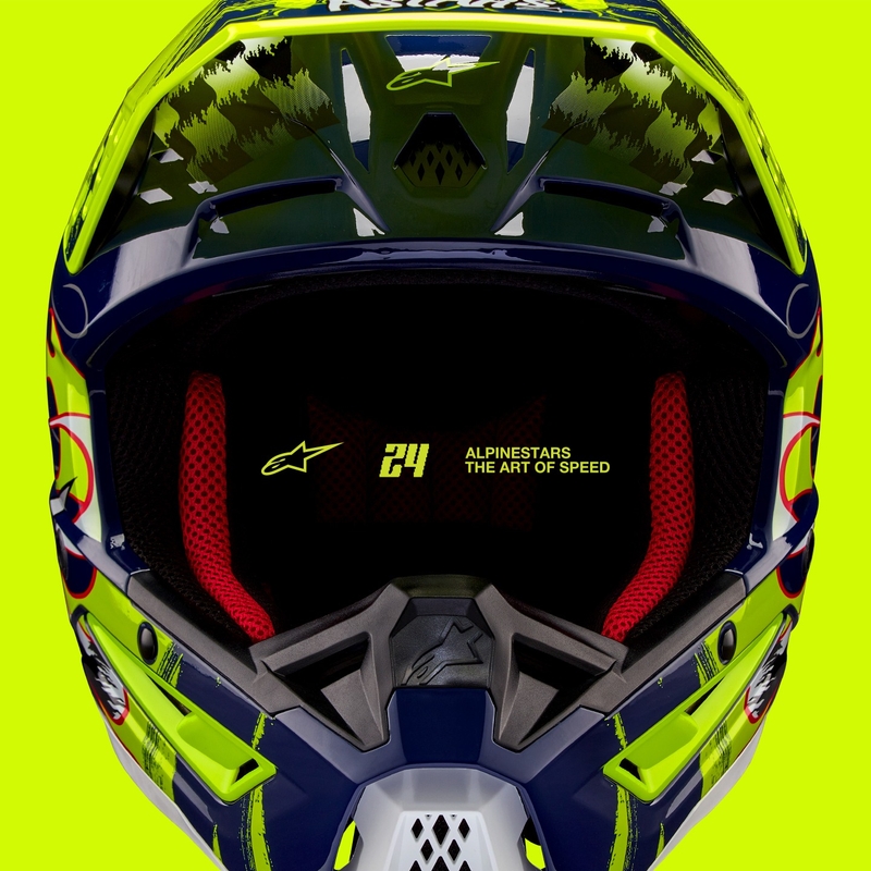 Alpinestars S-M5 Rash motocrosshjelm blå-fluogul