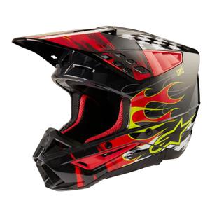 Alpinestars S-M5 Rash motocrosshjelm i grå-fluoro rød