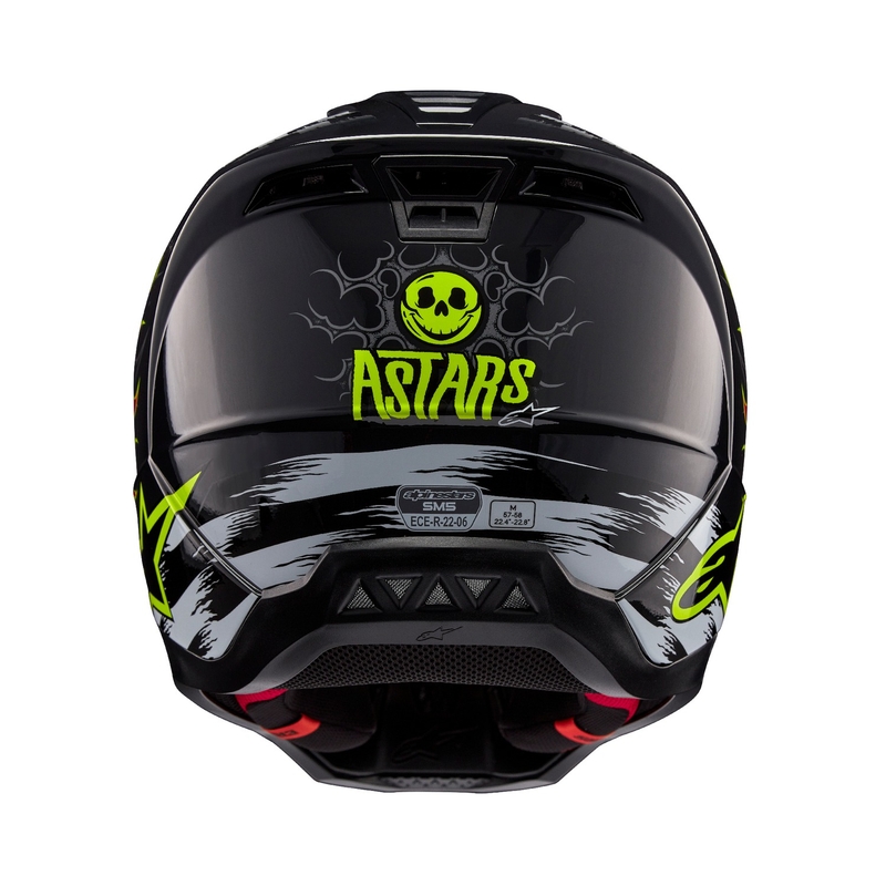 Alpinestars S-M5 Rash motocrosshjelm i grå-fluoro rød
