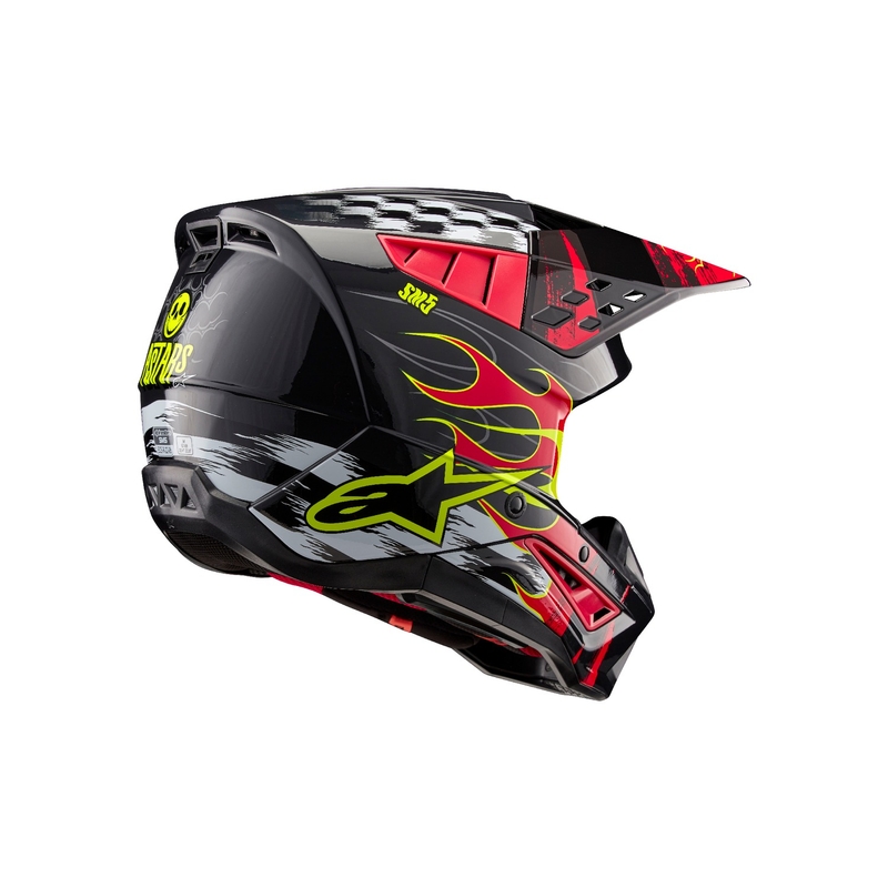 Alpinestars S-M5 Rash motocrosshjelm i grå-fluoro rød