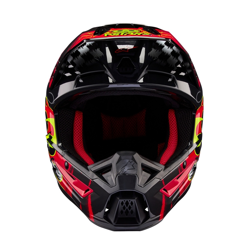 Alpinestars S-M5 Rash motocrosshjelm i grå-fluoro rød