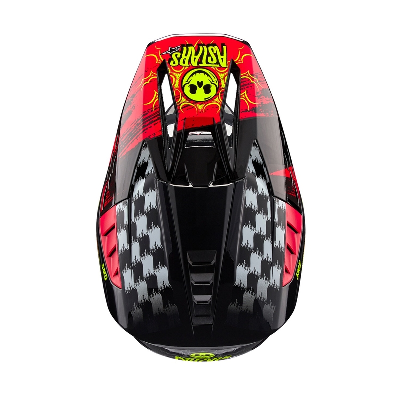 Alpinestars S-M5 Rash motocrosshjelm i grå-fluoro rød