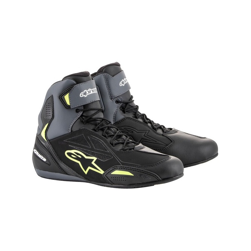 Alpinestars Faster-3 Drystar sort-grå-fluogule motorcykelstøvler