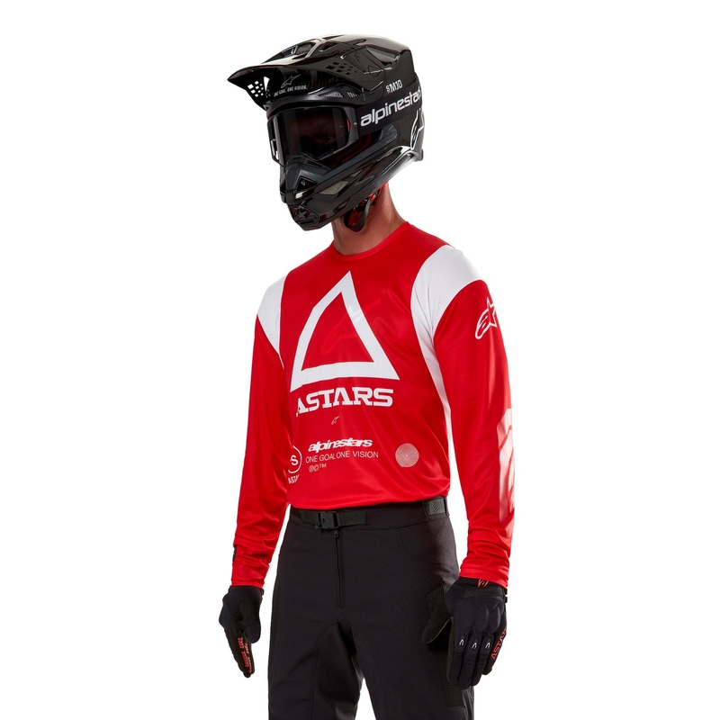 Alpinestars Techdura fluo red motocross-trøje