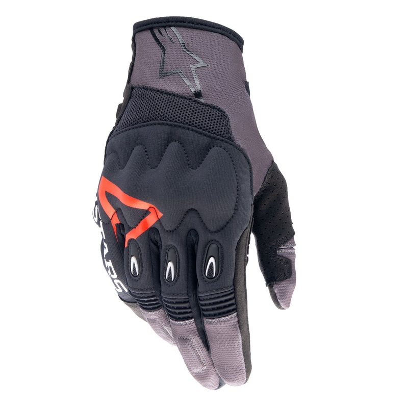 Alpinestars Techdura motocrosshandsker sort-brun-fluoro rød