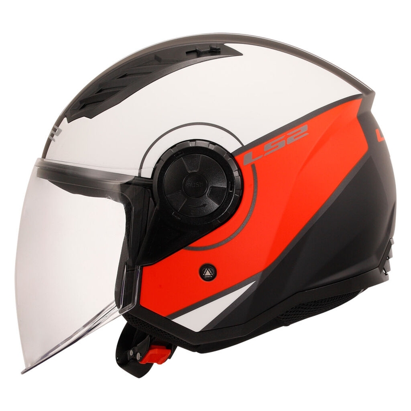 Åben motorcykelhjelm LS2 OF616 Airflow II Cover mat hvid og rød