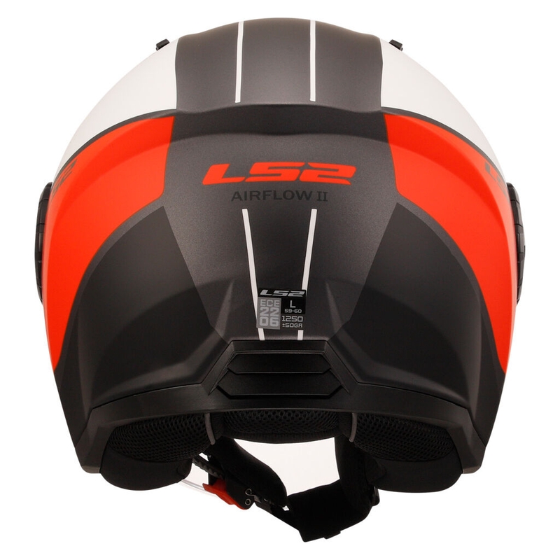 Åben motorcykelhjelm LS2 OF616 Airflow II Cover mat hvid og rød