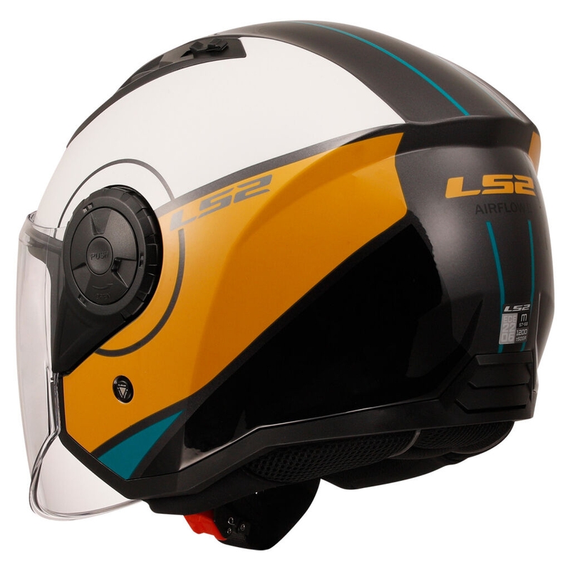 Åben motorcykelhjelm LS2 OF616 Airflow II Cover Glossy White-Brown