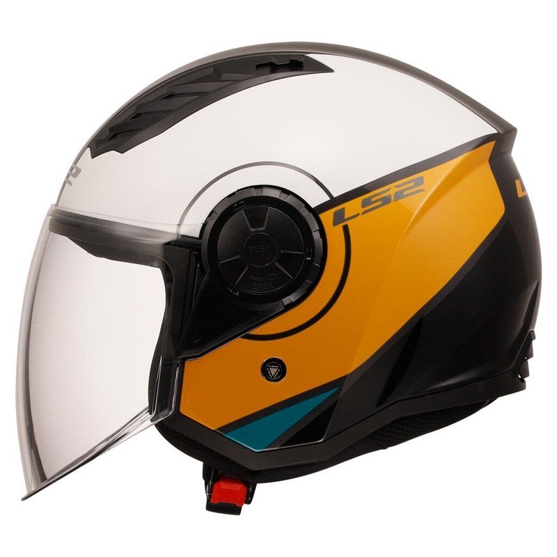 Åben motorcykelhjelm LS2 OF616 Airflow II Cover Glossy White-Brown