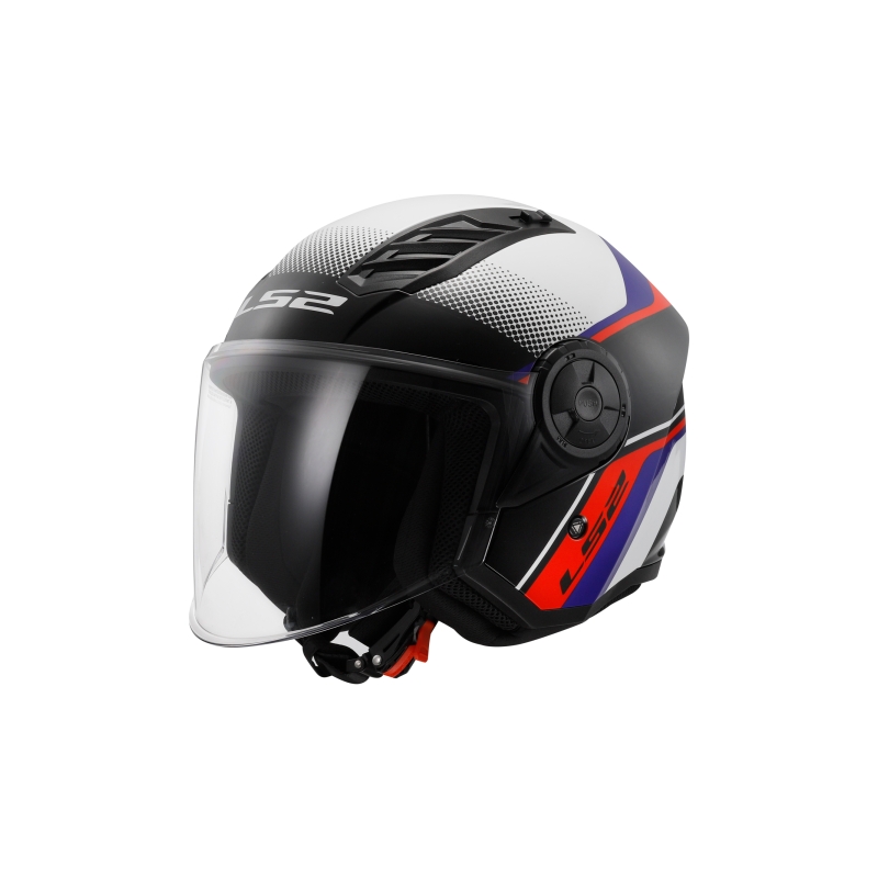 Åben motorcykelhjelm LS2 OF616 Airflow II Rush hvid-blå-rød
