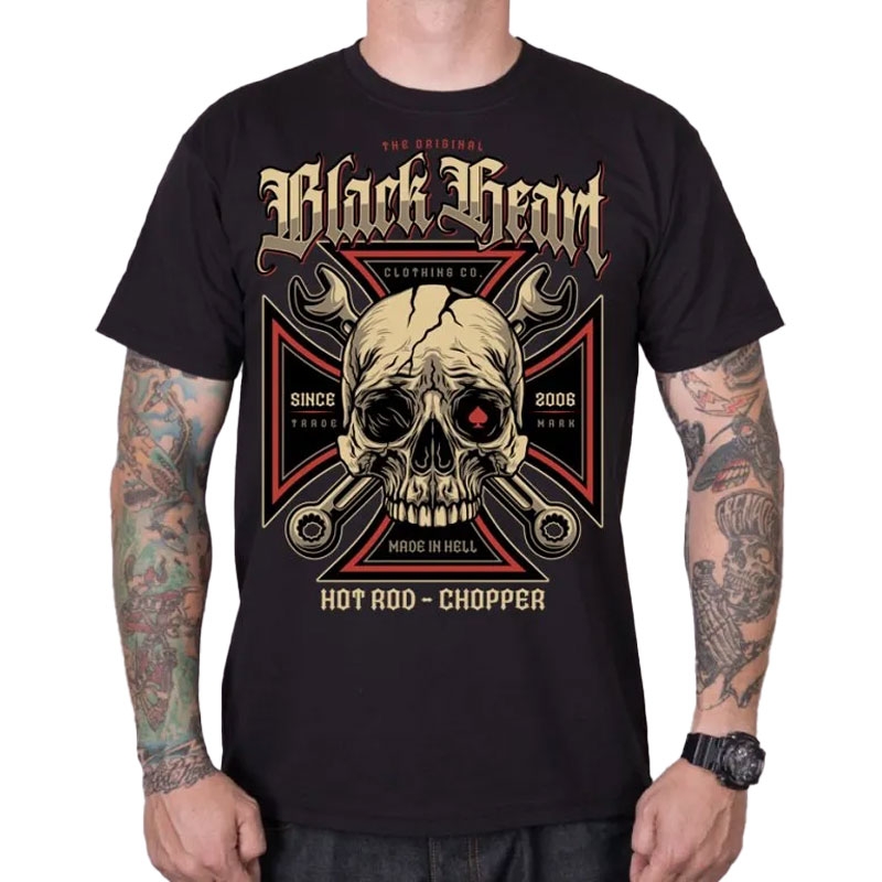 T-shirt Black Heart Wrench Head sort