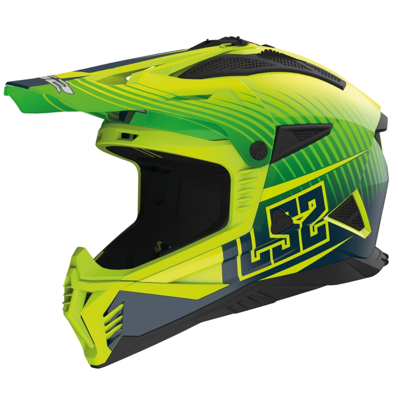 Motocrosshjelm LS2 MX708 Fast II Duck grøn-gul
