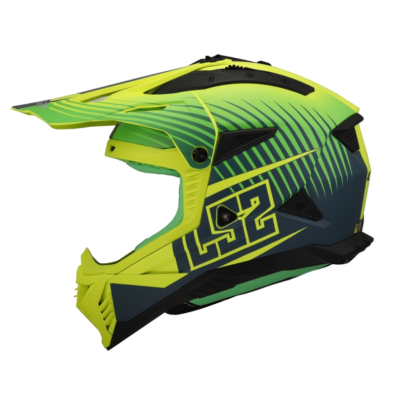 Motocrosshjelm LS2 MX708 Fast II Duck grøn-gul
