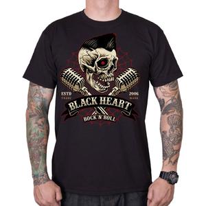 T-shirt Black Heart Elwis sort