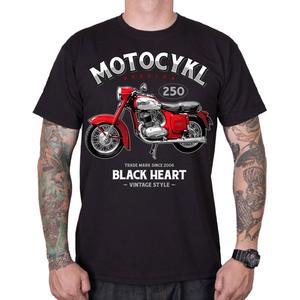 T-shirt Black Heart Motorcycle Panelka sort