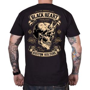 T-shirt Black Heart Devil Skull sort