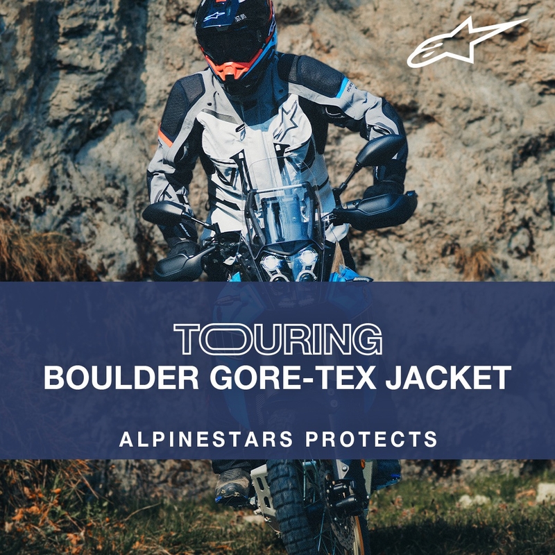 Alpinestars Boulder Gore-Tex mørke- og lysegrå motorcykeljakke
