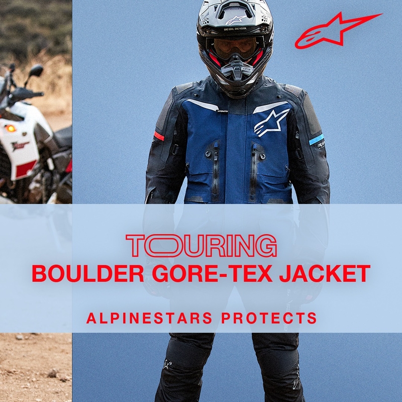 Alpinestars Boulder Gore-Tex mørke- og lysegrå motorcykeljakke