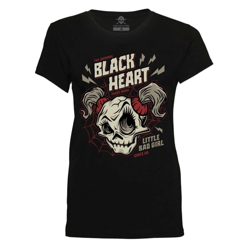 Sort Heart Ghost Face T-shirt til kvinder sort