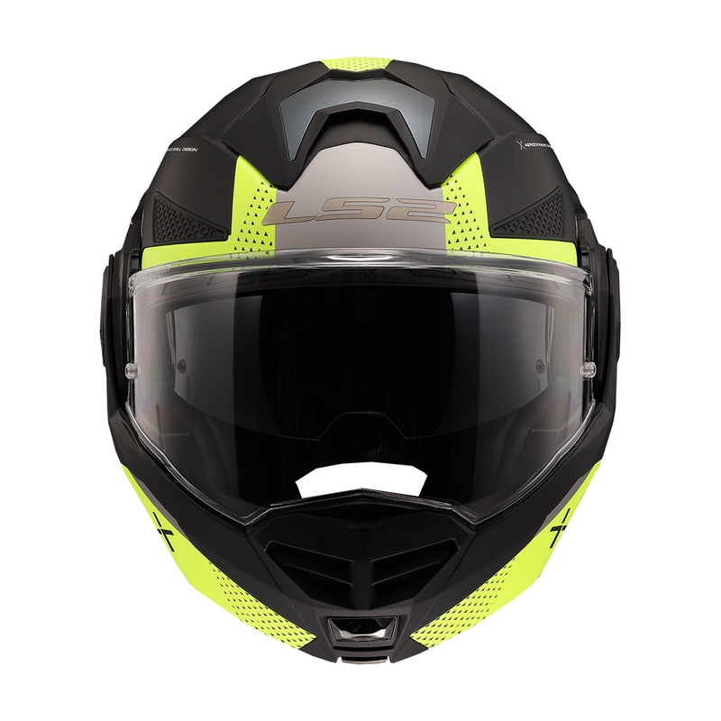 Flip-up motorcykelhjelm LS2 FF901 Advant X Oblivion sort-fluo gul